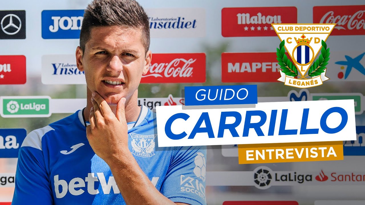 El jugador del C.D. Leganés GUIDO CARRILLO responde a los periodistas